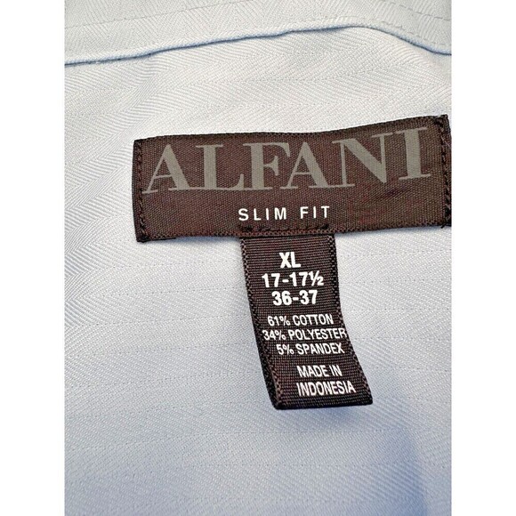 Alfani Men Slim-Fit Performance Dress Shirt Button up Light Blue 17-17 1/2 36-37 - Picture 5 of 8